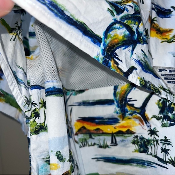 Columbia Men's Trollers Best Fish Print Mesh Back Button Down Shirt Size Large - Picture 12 of 12